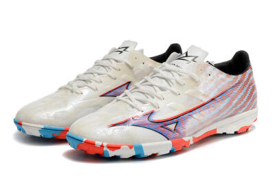 Mizuno Alpha Made in Japan TF Low-Tops Soccer Shoes - Beige/Blue/Red