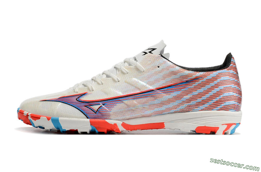 Mizuno Alpha Made in Japan TF Low-Tops Soccer Shoes - Beige/Blue/Red 2
