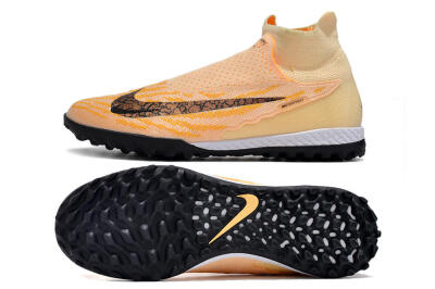 Nike Phantom GX Elite DF Link TF High-Tops Soccer Shoes - Yellow/Black/Pink