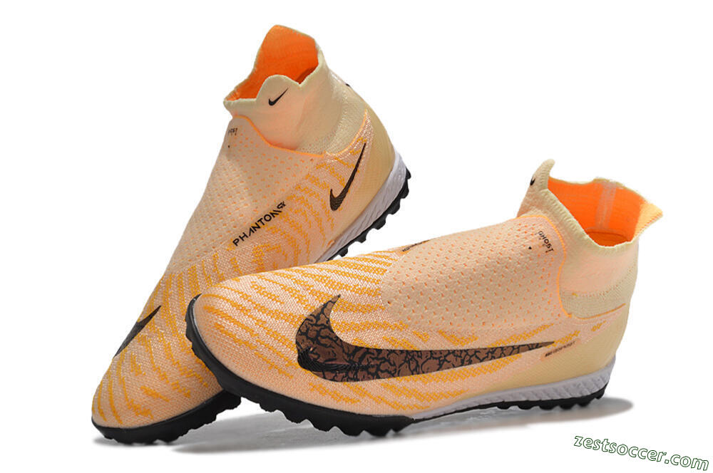 Nike Phantom GX Elite DF Link TF High-Tops Soccer Shoes - Yellow/Black/Pink 5