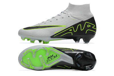 Nike Air Zoom Mercurial Superfly 9 Elite FG High-Tops Soccer Cleats - White/Black/Green