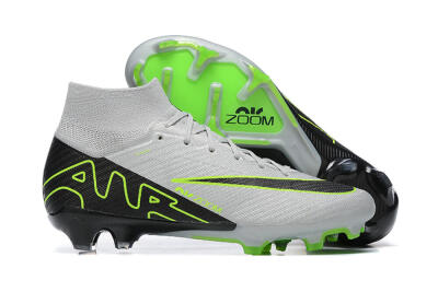 Nike Air Zoom Mercurial Superfly 9 Elite FG High-Tops Soccer Cleats - White/Black/Green