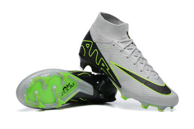 Nike Air Zoom Mercurial Superfly 9 Elite FG High-Tops Soccer Cleats - White/Black/Green
