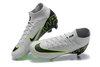 Nike Air Zoom Mercurial Superfly 9 Elite FG High-Tops Soccer Cleats - White/Black/Green