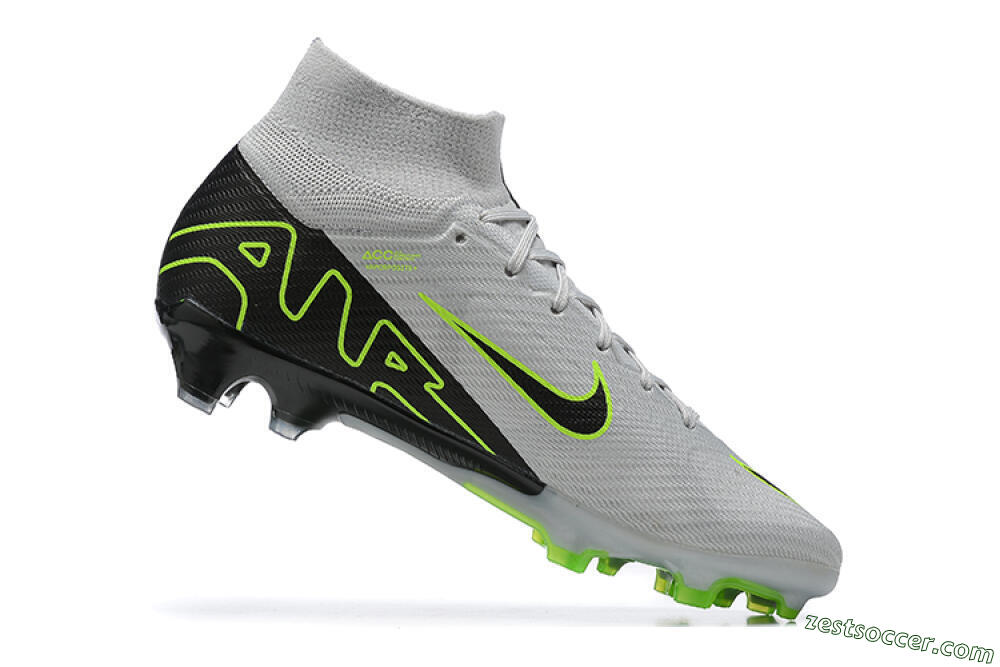 Nike Air Zoom Mercurial Superfly 9 Elite FG High-Tops Soccer Cleats - White/Black/Green 7