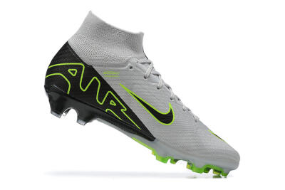 Nike Air Zoom Mercurial Superfly 9 Elite FG High-Tops Soccer Cleats - White/Black/Green