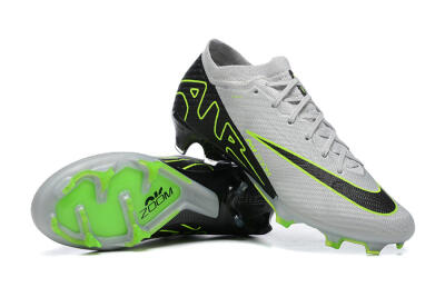 Nike Air Zoom Mercurial Vapor 15 Elite FG Low-Tops Soccer Cleats - White/Black/Green