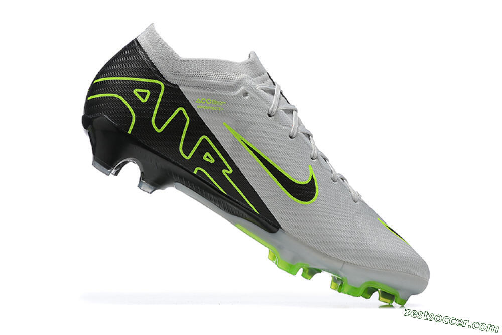 Nike Air Zoom Mercurial Vapor 15 Elite FG Low-Tops Soccer Cleats - White/Black/Green 6