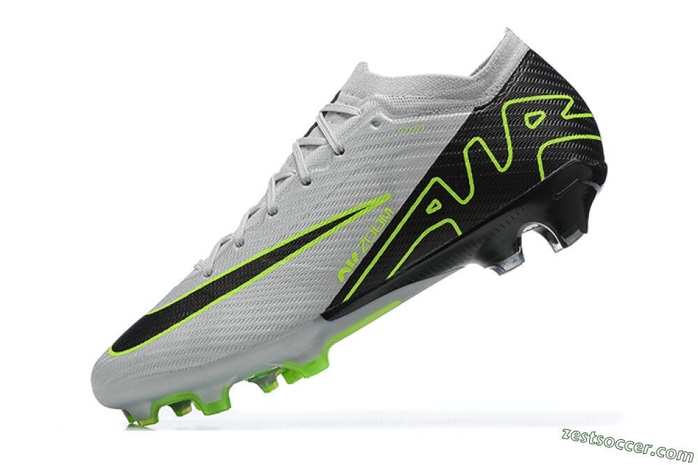 Nike Air Zoom Mercurial Vapor 15 Elite FG Low-Tops Soccer Cleats - White/Black/Green 7