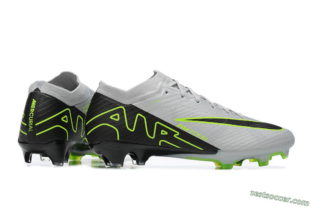 Nike Air Zoom Mercurial Vapor 15 Elite FG Low-Tops Soccer Cleats - White/Black/Green 8
