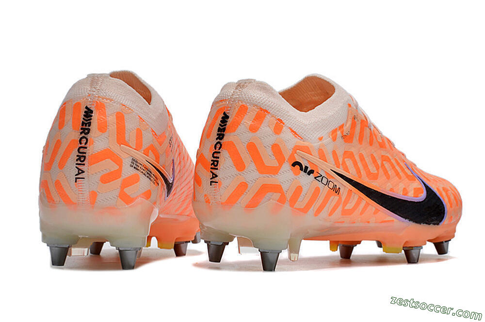 Nike Air Zoom Mercurial Vapor XV Elite SG Low-Tops Soccer Cleats - Orange/Black/Purple 4