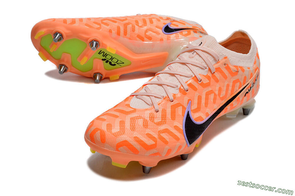 Nike Air Zoom Mercurial Vapor XV Elite SG Low-Tops Soccer Cleats - Orange/Black/Purple 3