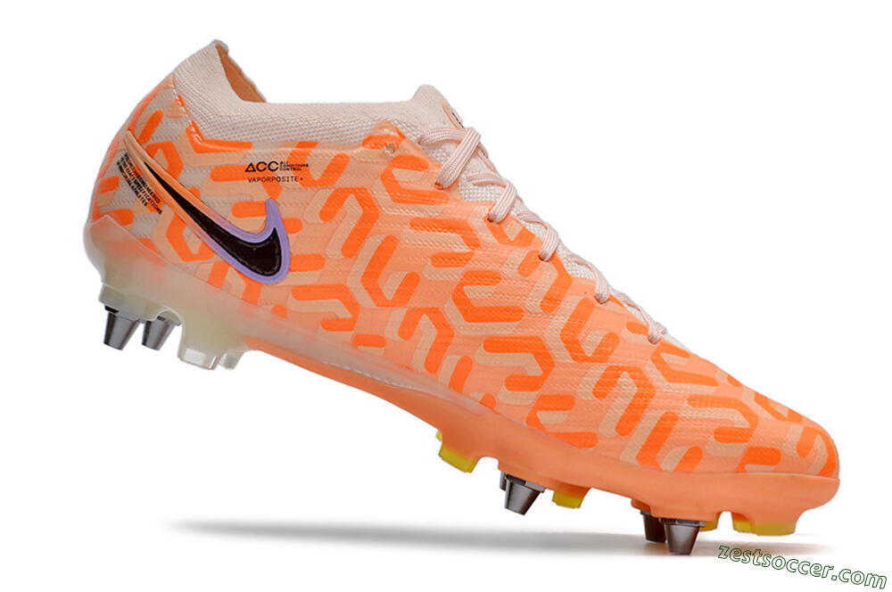 Nike Air Zoom Mercurial Vapor XV Elite SG Low-Tops Soccer Cleats - Orange/Black/Purple 6