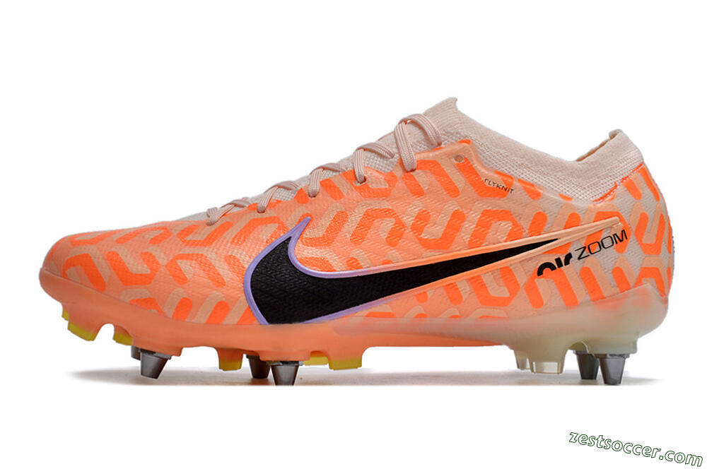 Nike Air Zoom Mercurial Vapor XV Elite SG Low-Tops Soccer Cleats - Orange/Black/Purple 2