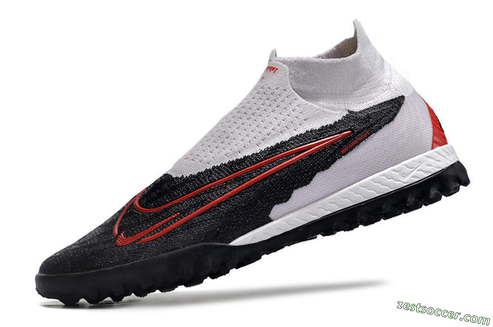 Nike Phantom GX Elite DF Link TF High-Tops Soccer Shoes - White/Black/Red 4