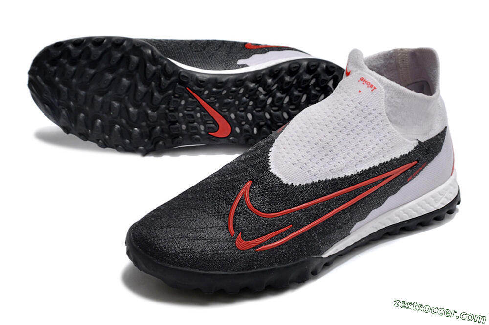 Nike Phantom GX Elite DF Link TF High-Tops Soccer Shoes - White/Black/Red 3
