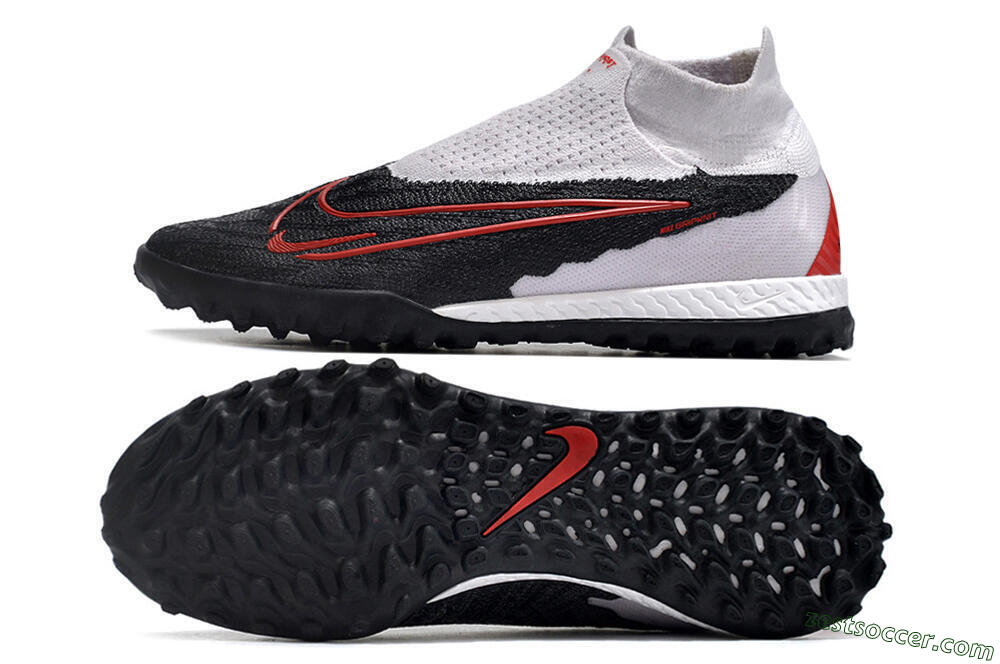 Nike Phantom GX Elite DF Link TF High-Tops Soccer Shoes - White/Black/Red 1