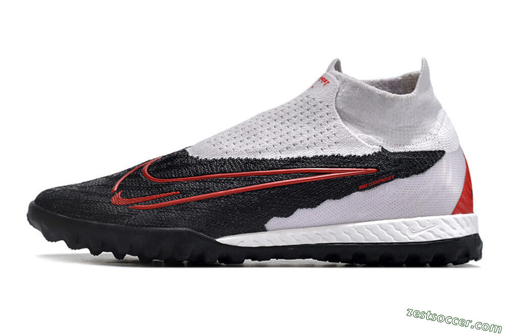 Nike Phantom GX Elite DF Link TF High-Tops Soccer Shoes - White/Black/Red 2