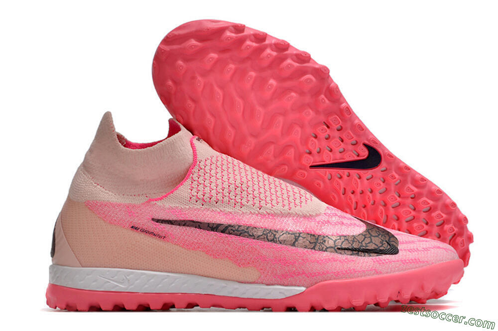 Nike Phantom GX Elite DF Link TF High-Tops Soccer Shoes - Pink/Black/White 0