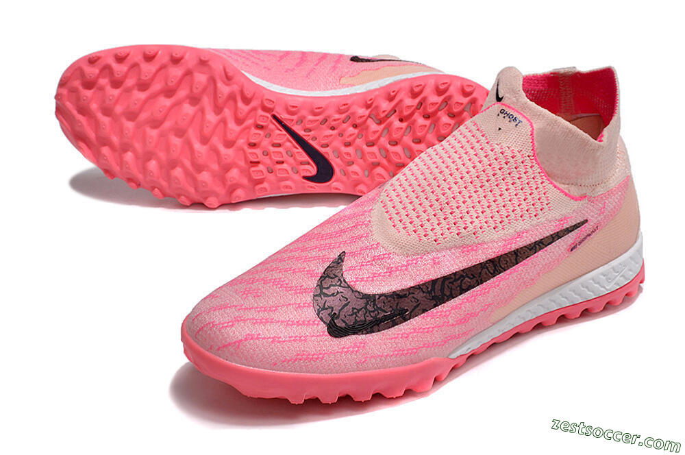 Nike Phantom GX Elite DF Link TF High-Tops Soccer Shoes - Pink/Black/White 3