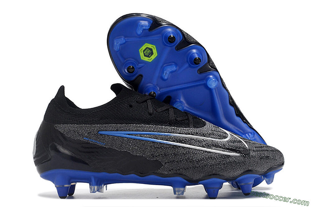 Nike Phantom GX Elite Link Pro SG Low-Tops Soccer Cleats - Black/Grey/Blue 0