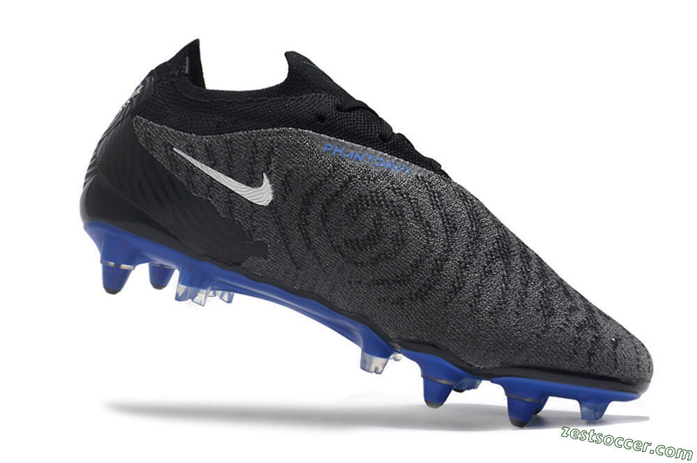 Nike Phantom GX Elite Link Pro SG Low-Tops Soccer Cleats - Black/Grey/Blue 4
