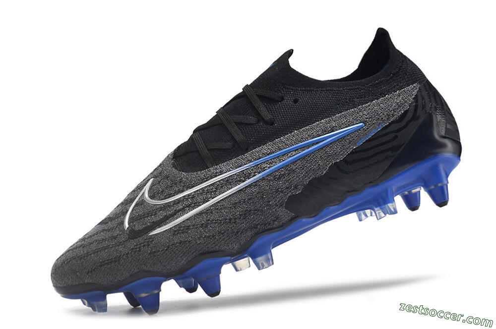 Nike Phantom GX Elite Link Pro SG Low-Tops Soccer Cleats - Black/Grey/Blue 5