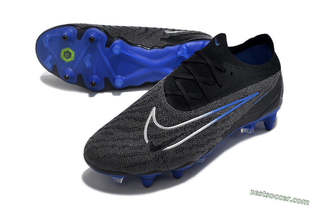 Nike Phantom GX Elite Link Pro SG Low-Tops Soccer Cleats - Black/Grey/Blue 3