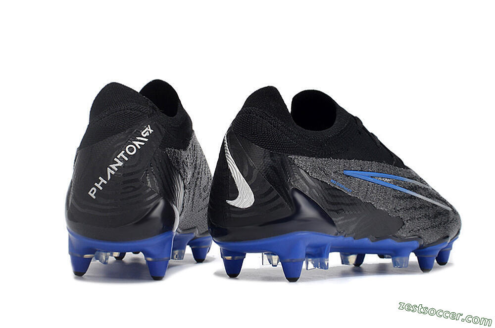 Nike Phantom GX Elite Link Pro SG Low-Tops Soccer Cleats - Black/Grey/Blue 6