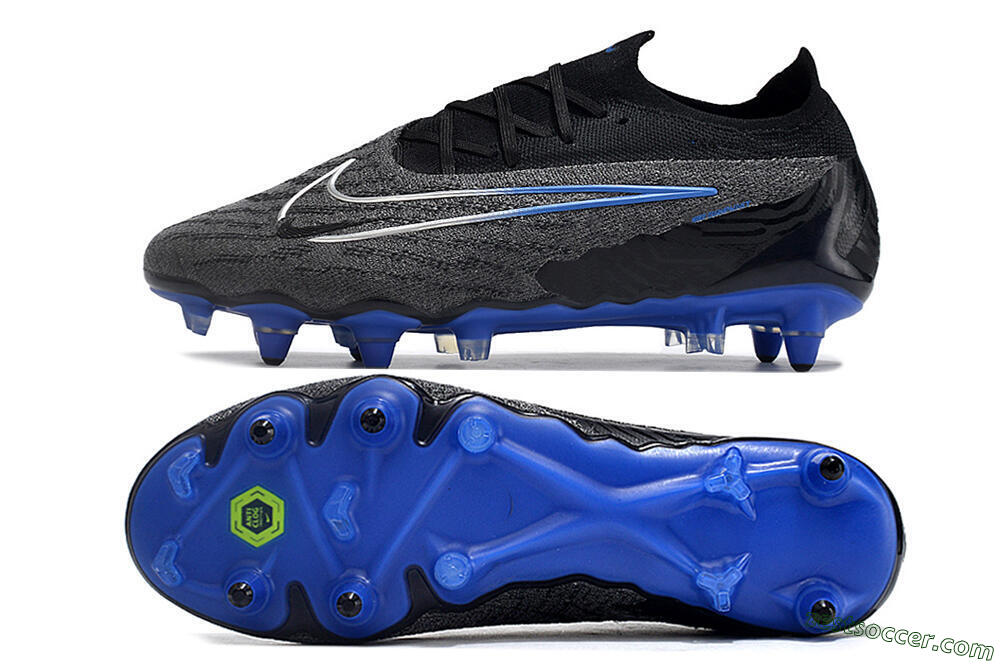 Nike Phantom GX Elite Link Pro SG Low-Tops Soccer Cleats - Black/Grey/Blue 1