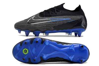 Nike Phantom GX Elite Link Pro SG Low-Tops Soccer Cleats - Black/Grey/Blue
