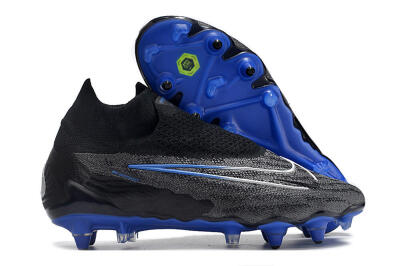 Nike Phantom GX Elite DF Link Pro SG High-Tops Soccer Cleats - Black/Grey/Blue