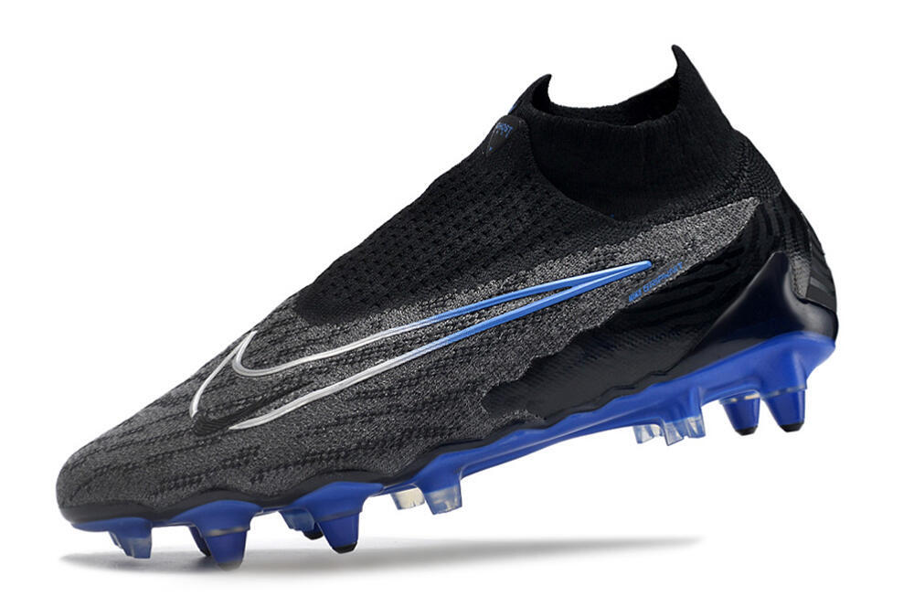 Nike Phantom GX Elite DF Link Pro SG High-Tops Soccer Cleats - Black/Grey/Blue 5