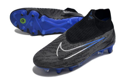 Nike Phantom GX Elite DF Link Pro SG High-Tops Soccer Cleats - Black/Grey/Blue