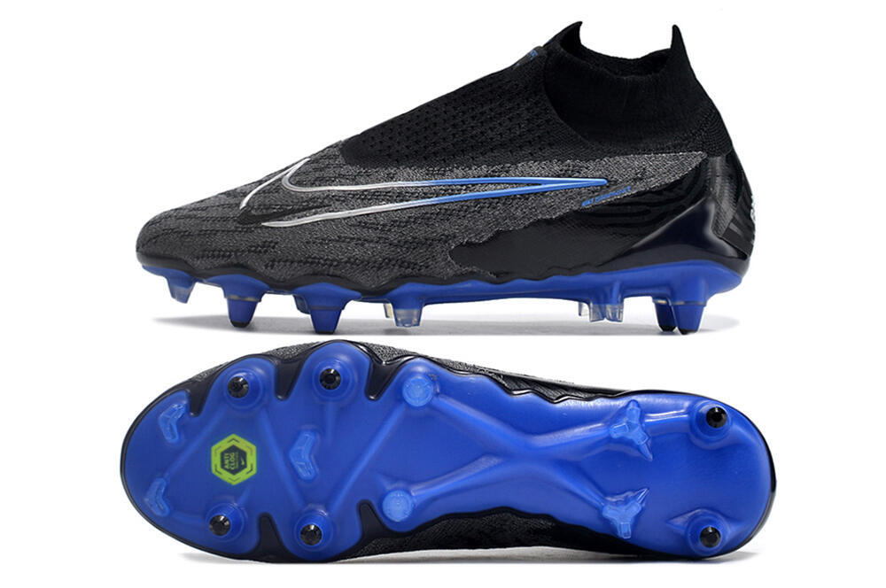 Nike Phantom GX Elite DF Link Pro SG High-Tops Soccer Cleats - Black/Grey/Blue 1