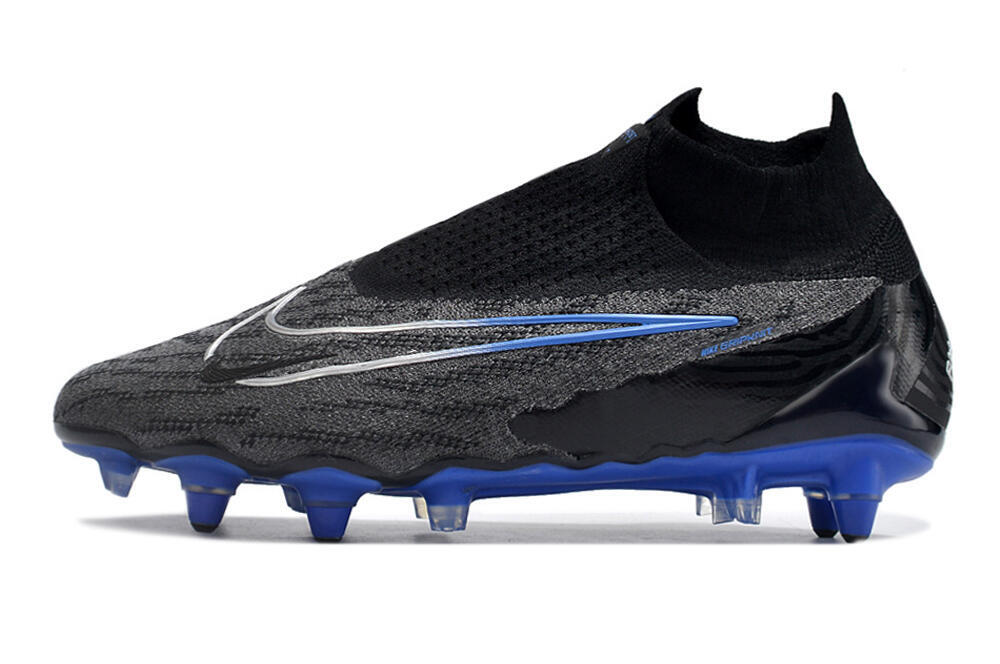 Nike Phantom GX Elite DF Link Pro SG High-Tops Soccer Cleats - Black/Grey/Blue 2