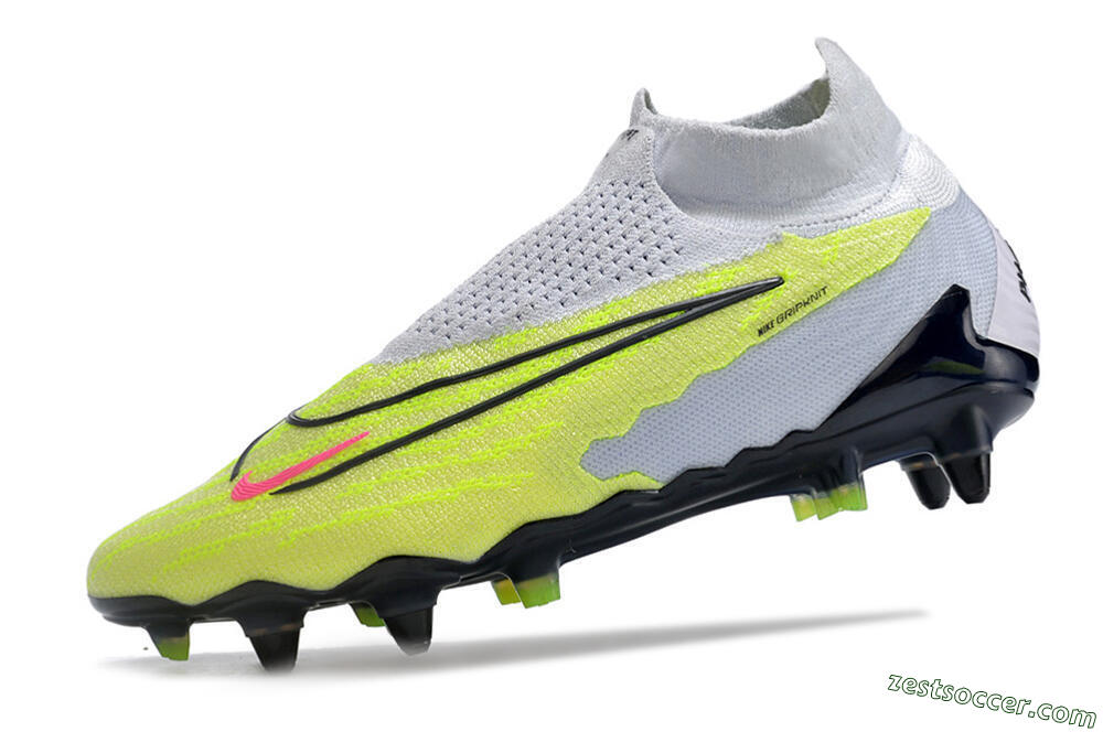 Nike Phantom GX Elite DF Link Pro SG High-Tops Soccer Cleats - White/Green/Black 5