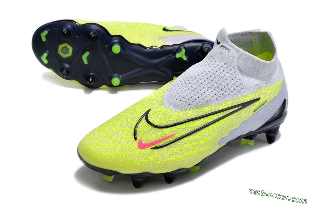Nike Phantom GX Elite DF Link Pro SG High-Tops Soccer Cleats - White/Green/Black 3