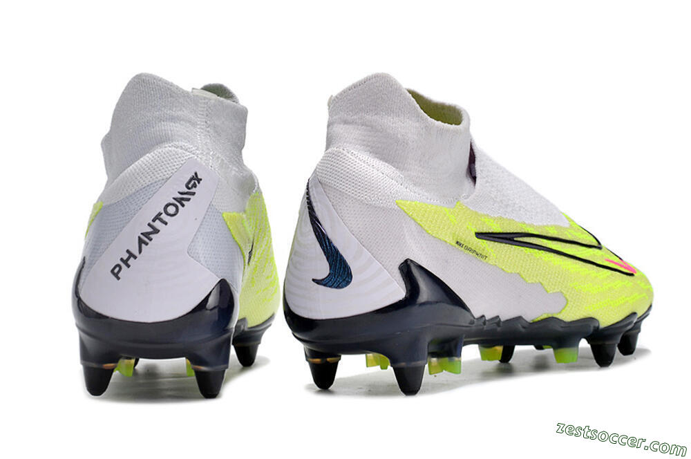 Nike Phantom GX Elite DF Link Pro SG High-Tops Soccer Cleats - White/Green/Black 6