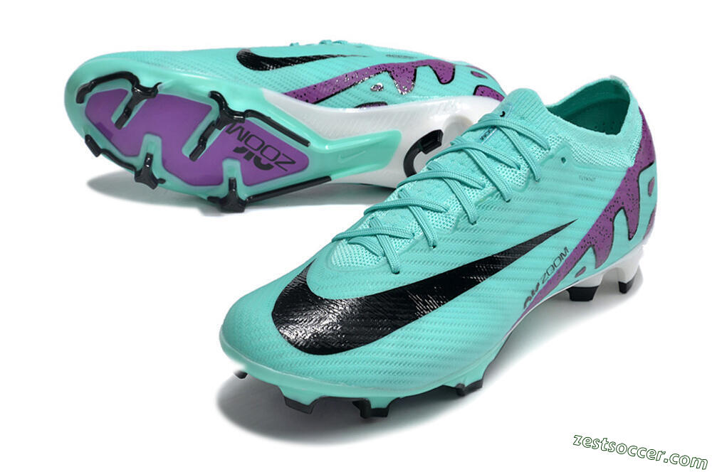 Nike Air Zoom Mercurial Vapor 15 Elite FG Low-Tops Soccer Cleats - Blue/Purple/Black 3