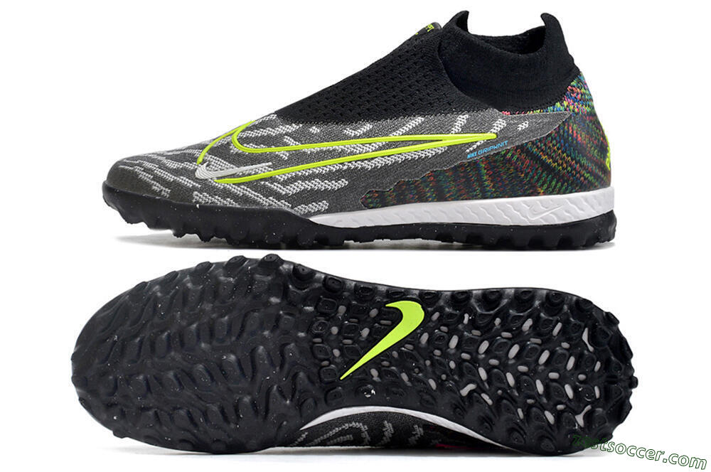 Nike Phantom GX Elite DF Link TF High-Tops Soccer Shoes - Grey/Rainbow 1
