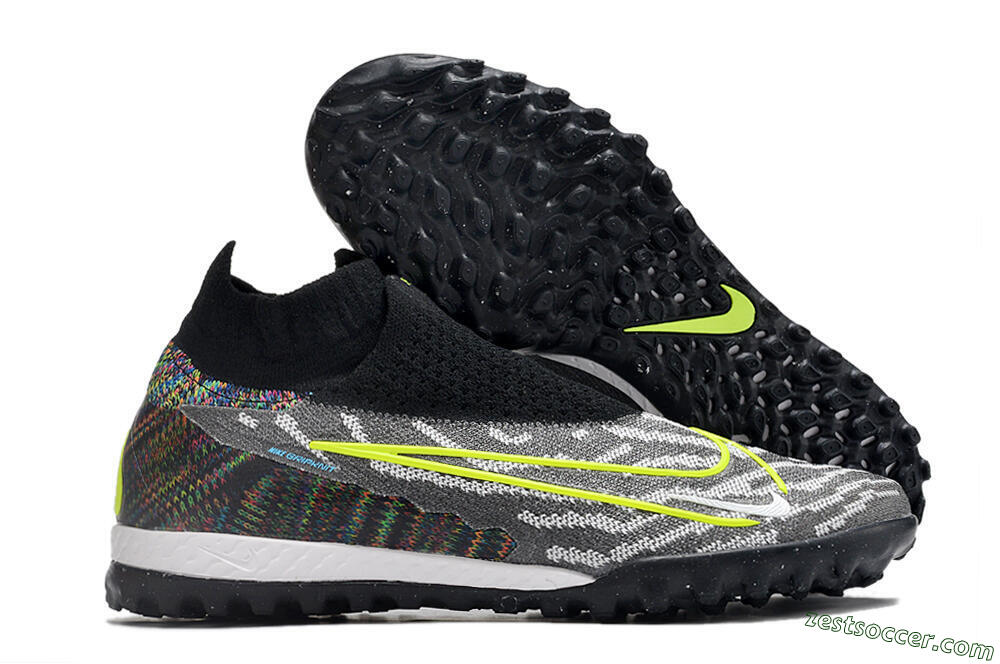 Nike Phantom GX Elite DF Link TF High-Tops Soccer Shoes - Grey/Rainbow 0