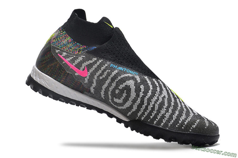 Nike Phantom GX Elite DF Link TF High-Tops Soccer Shoes - Grey/Rainbow 4