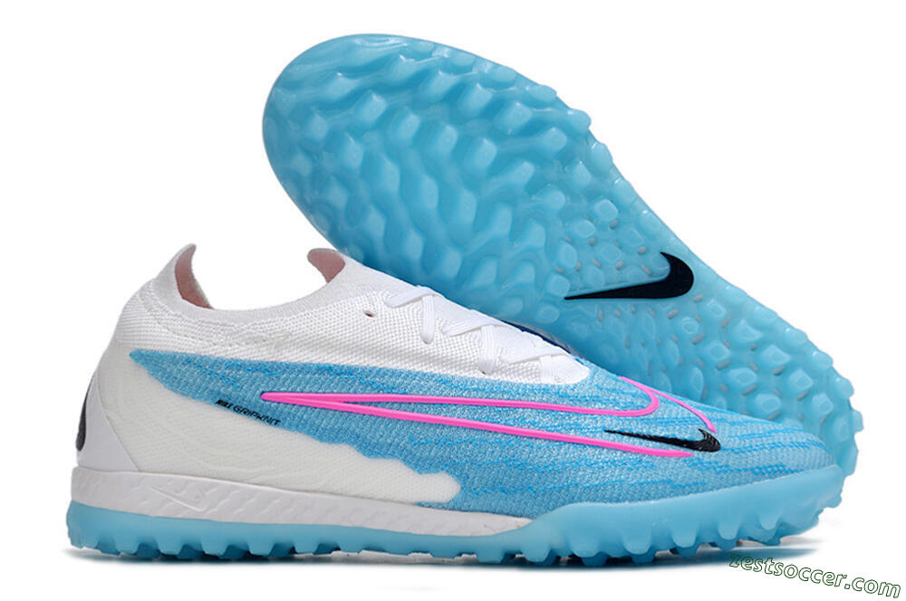 Nike Phantom GX Elite TF Low-Tops Soccer Shoes - Blue/White/Pink 0