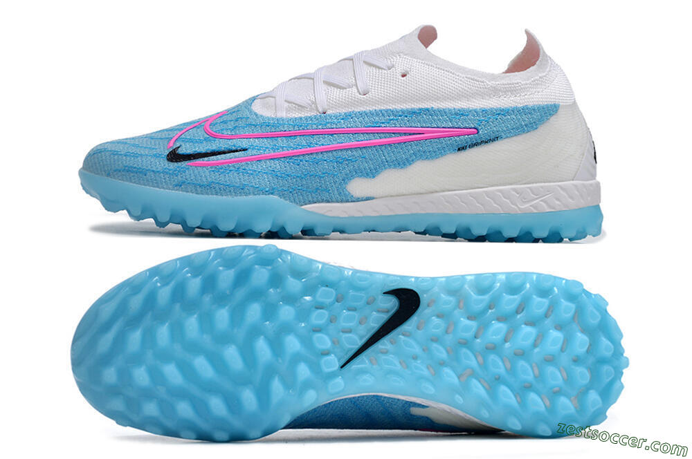 Nike Phantom GX Elite TF Low-Tops Soccer Shoes - Blue/White/Pink 1