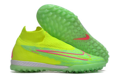 Nike Phantom GX Elite DF Link TF High-Tops Soccer Shoes - Green/Pink/White