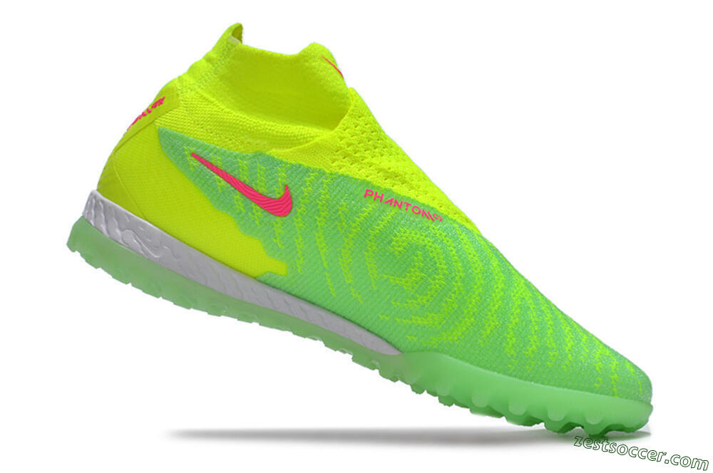 Nike Phantom GX Elite DF Link TF High-Tops Soccer Shoes - Green/Pink/White 4