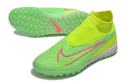 Nike Phantom GX Elite DF Link TF High-Tops Soccer Shoes - Green/Pink/White
