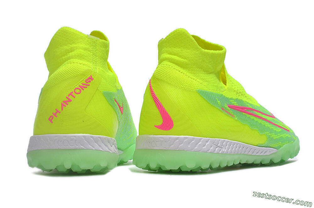 Nike Phantom GX Elite DF Link TF High-Tops Soccer Shoes - Green/Pink/White 6
