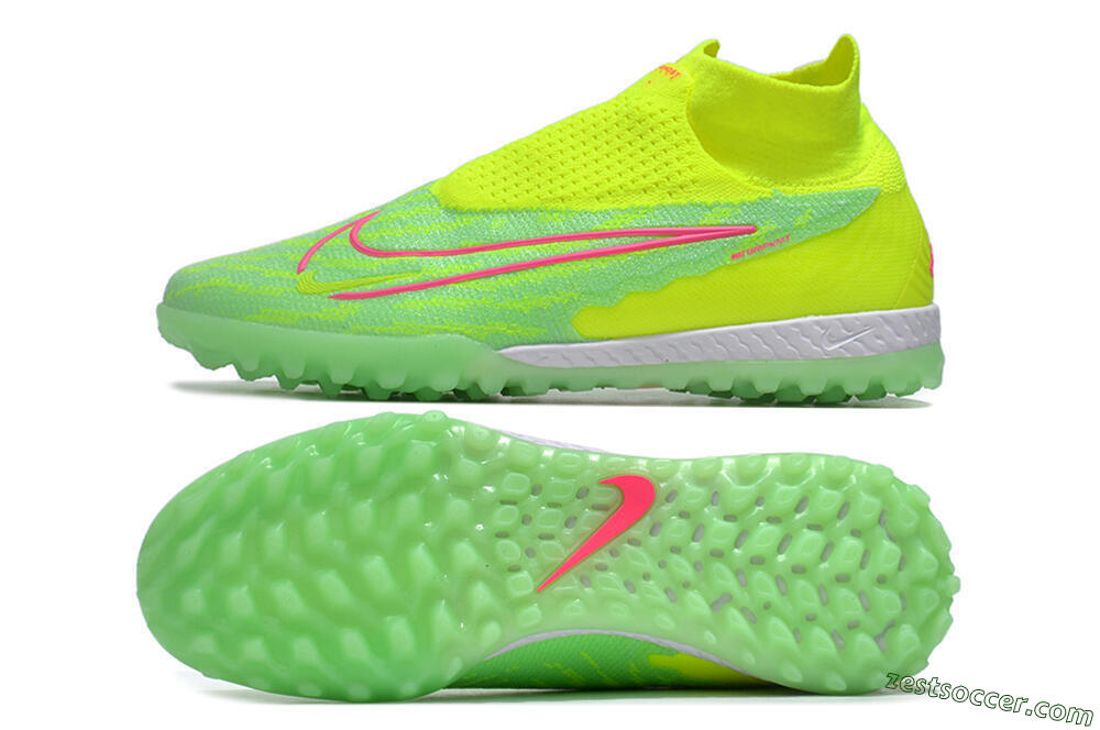 Nike Phantom GX Elite DF Link TF High-Tops Soccer Shoes - Green/Pink/White 1